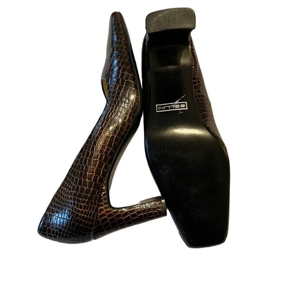 BELLINI Marta Women's Leather Croc Embossed Pump Heels Size 10M - Picture 9 of 10